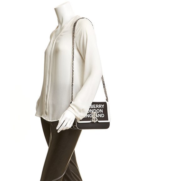 Burberry TB Small Logo Print Leather Shoulder Bag - Picture 3 of 4